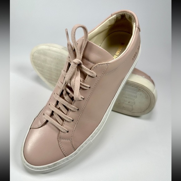 Woman By Common Projects Leather Sneakers in Blush Pink Made in Italy EU 39/US 9 - Picture 15 of 16